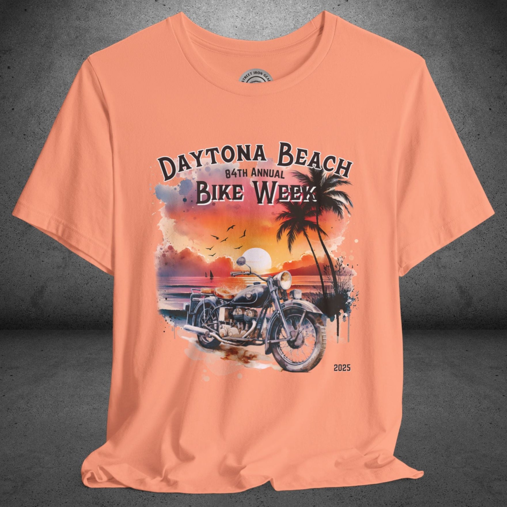 Daytona Bike Week 2025 Watercolor Graphic Crew Neck TShirt