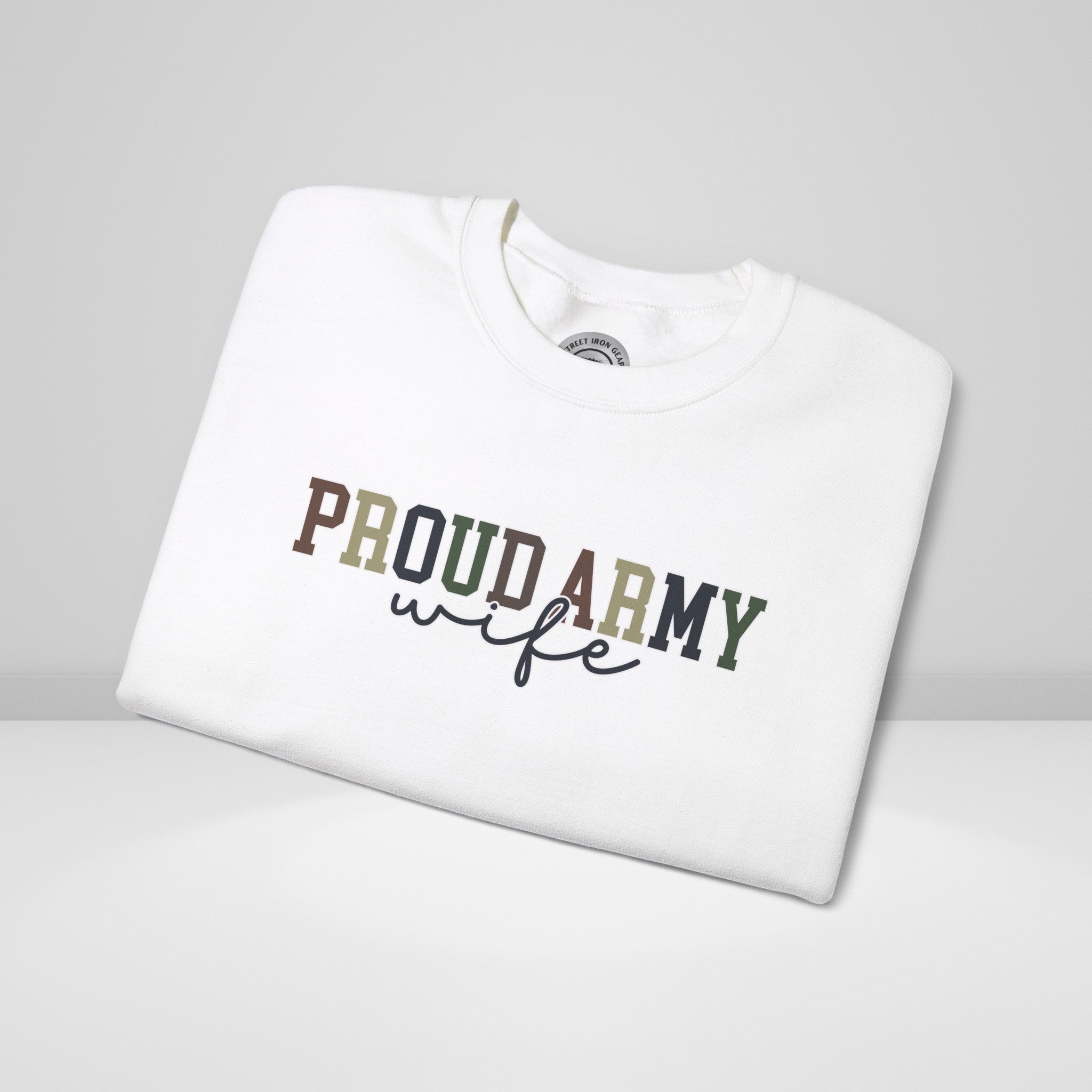 Proud Army Wife Crew Neck Sweatshirt