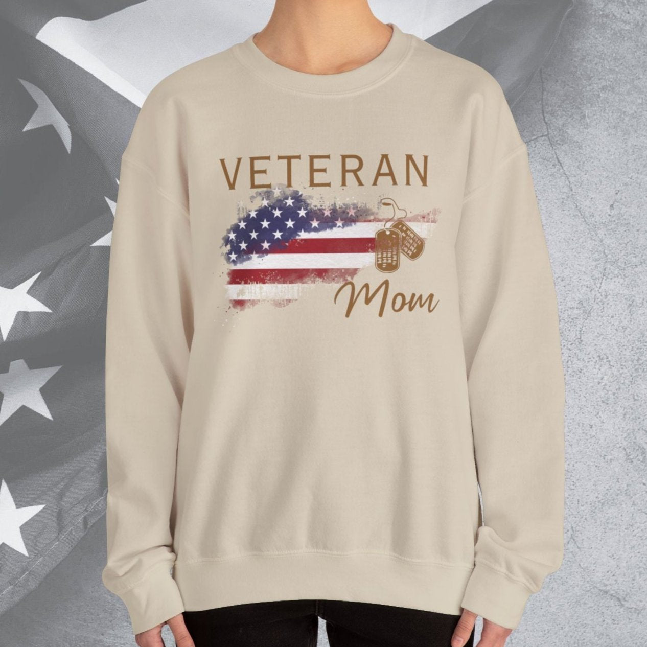 American Veteran Mom Crew Neck Sweatshirt