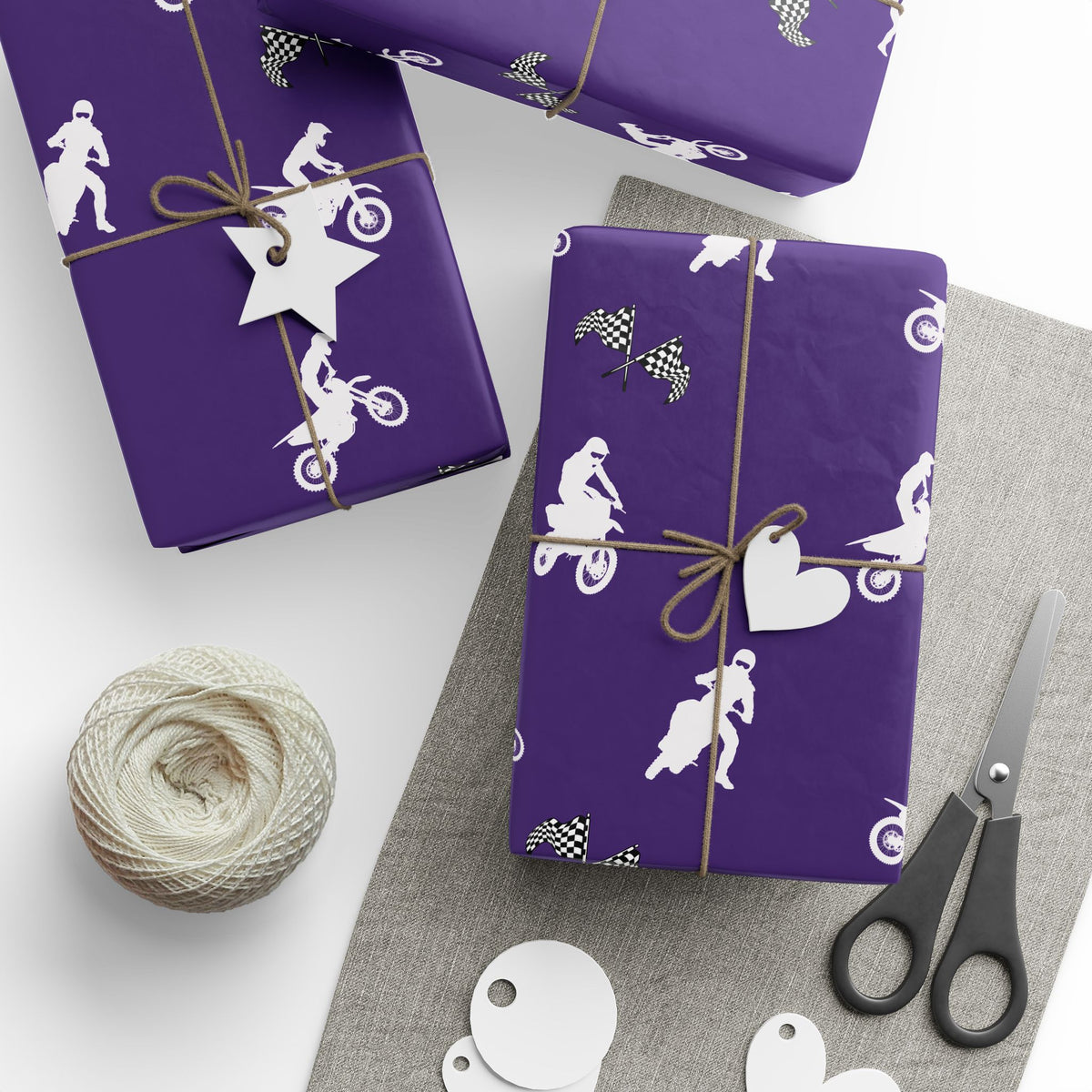 Gift Wrap - Purple Motocross