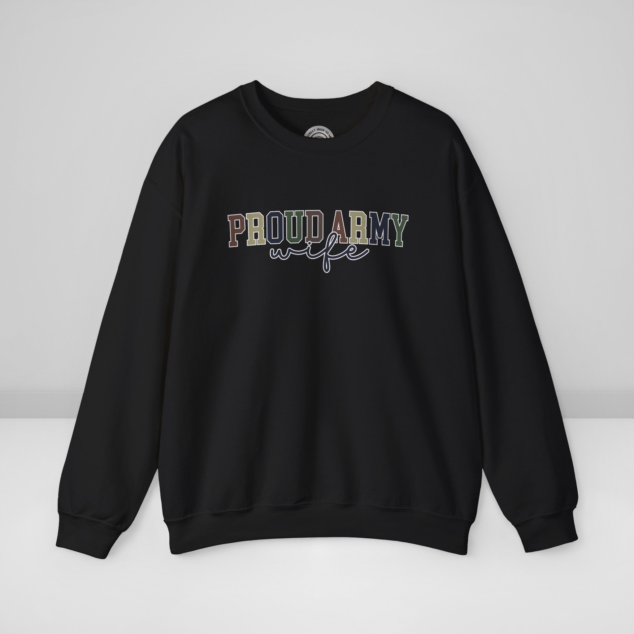 Proud Army Wife Crew Neck Sweatshirt