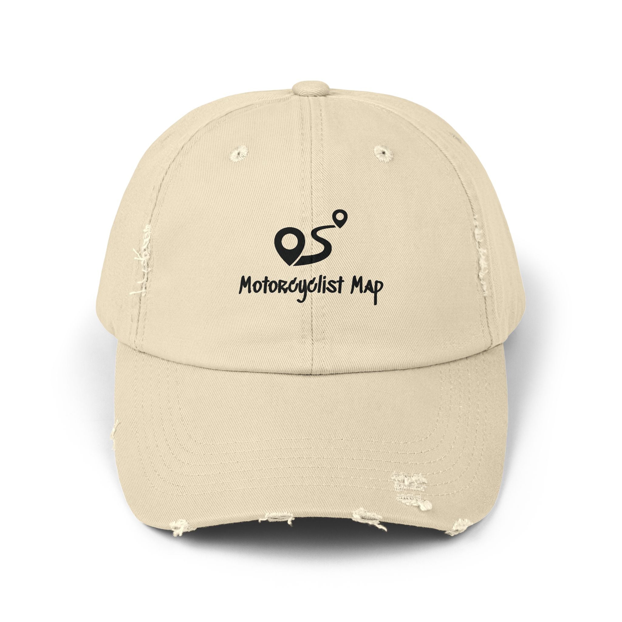 Motorcyclist Map Unisex Distressed Cap