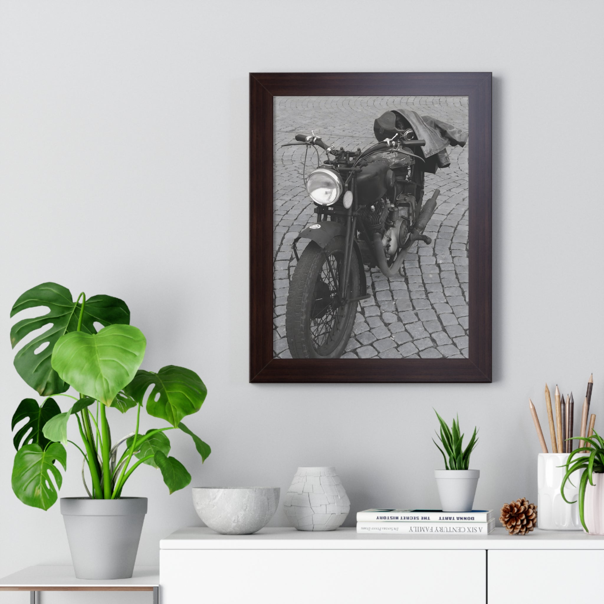 Vintage Motorbike Framed Poster