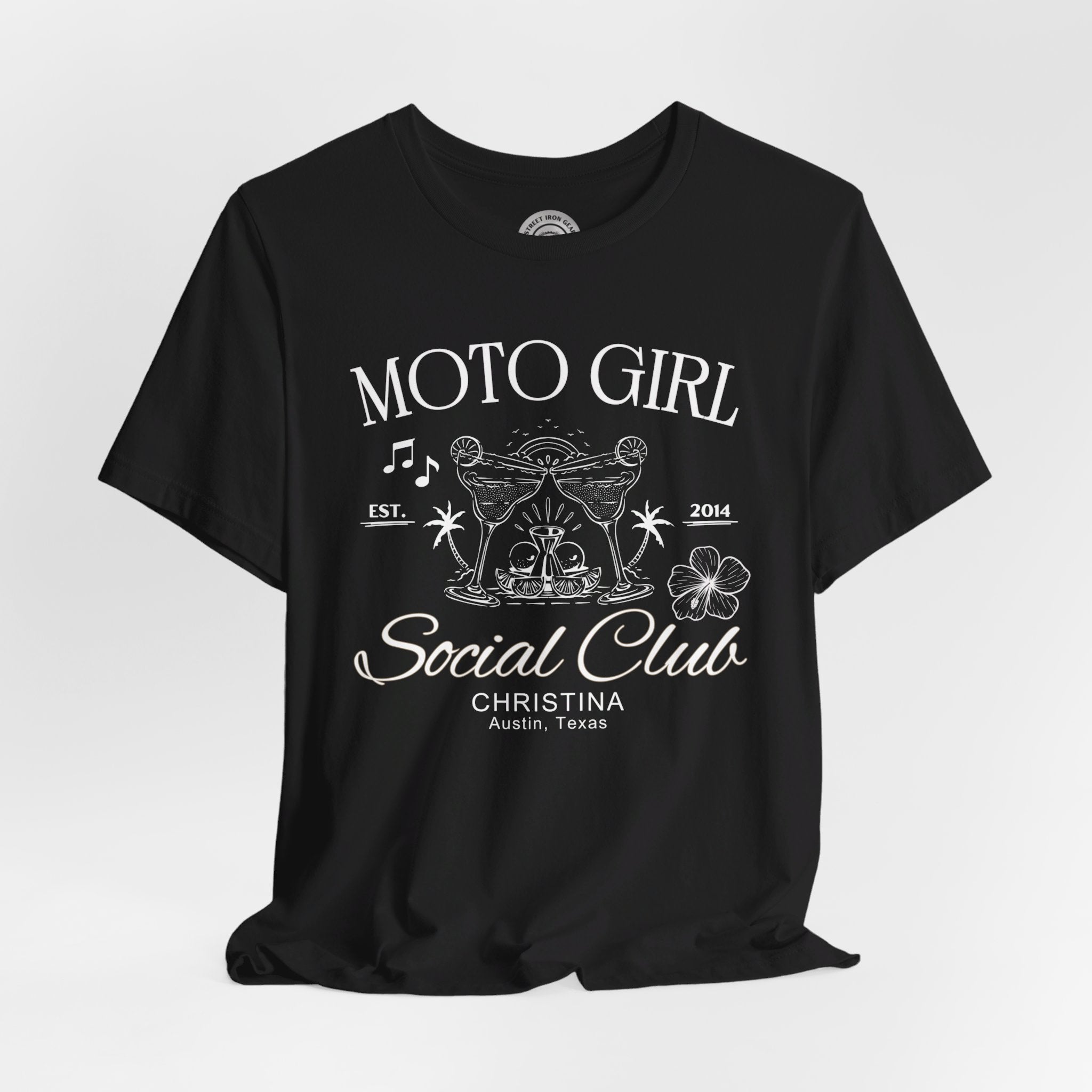 Moto Girl Crew Neck TShirt (Customizable)