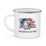 Motorcyclist Map Enamel Camping Mug 12oz