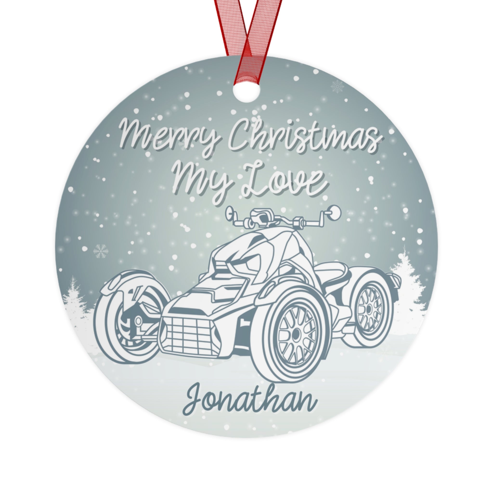 Can-Am Ryker Aluminum Christmas Ornament (Customizable)