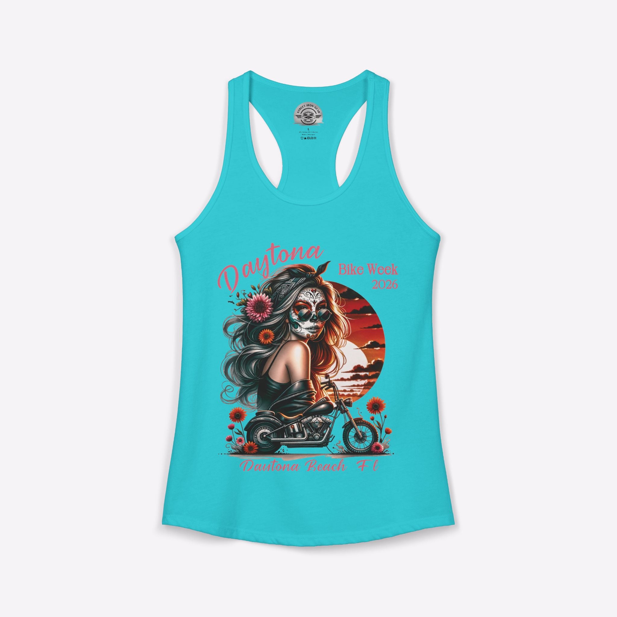 Daytona Bike Week 2026 Women's Day of the Dead Racerback Tank Top