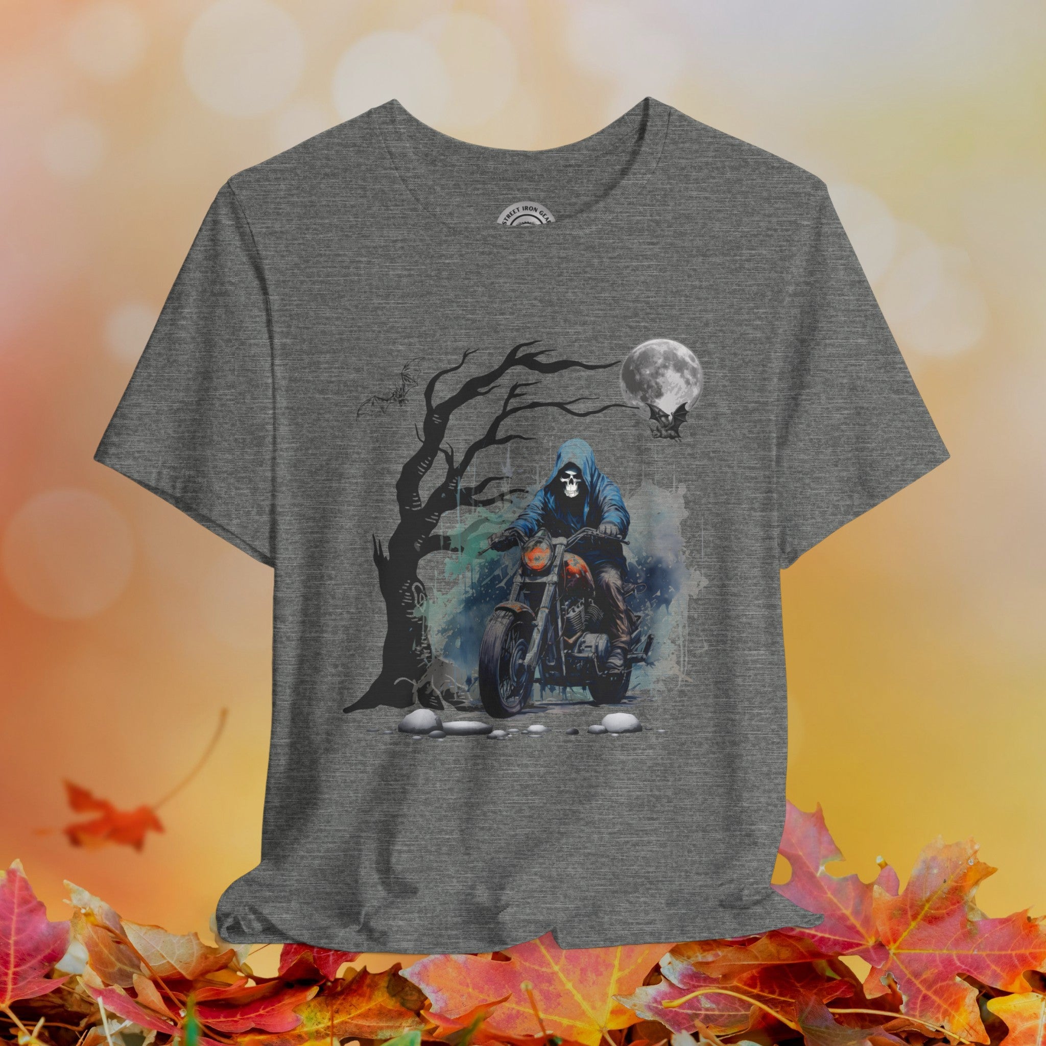 Halloween Skull Rider Crew Neck TShirt