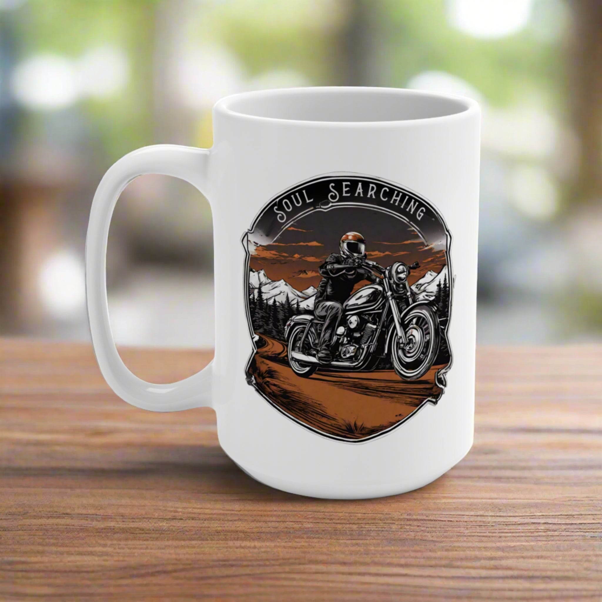 Motorcycle Ceramic Coffee Mug 15oz