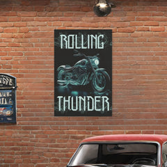 Neon Motorcycle Cruiser Metal Poster