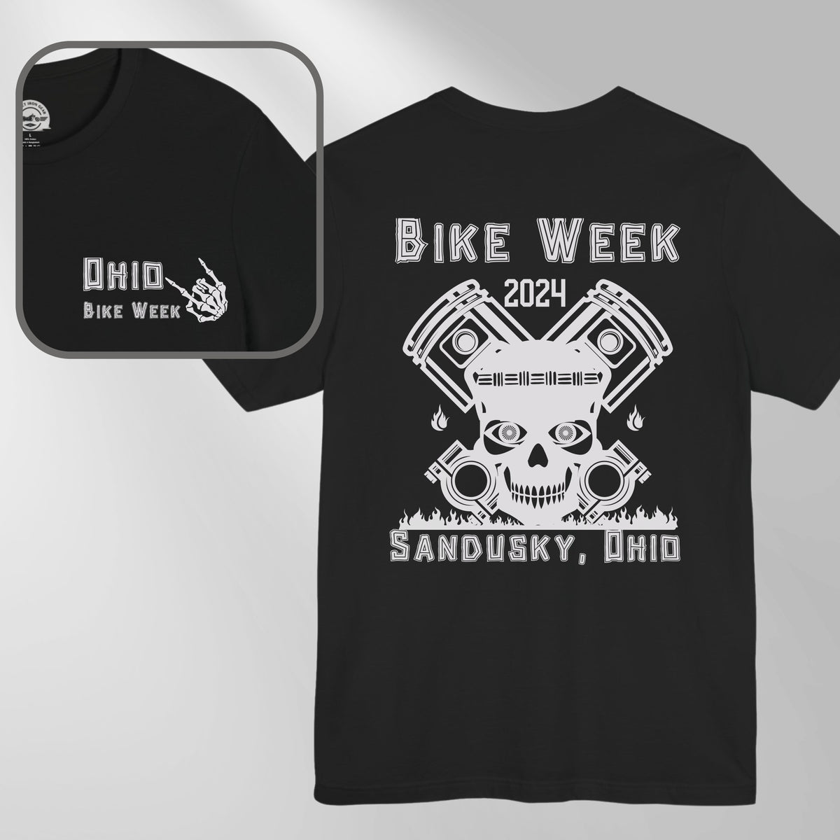 Ohio Bike Rally 2024 Tiki Skull Crew Neck TShirt