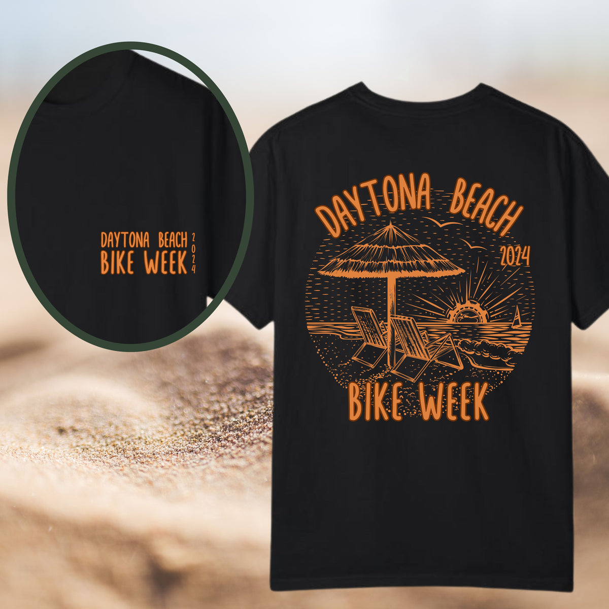 Daytona Beach Bike Week 2024 Premium Crew Neck TShirt