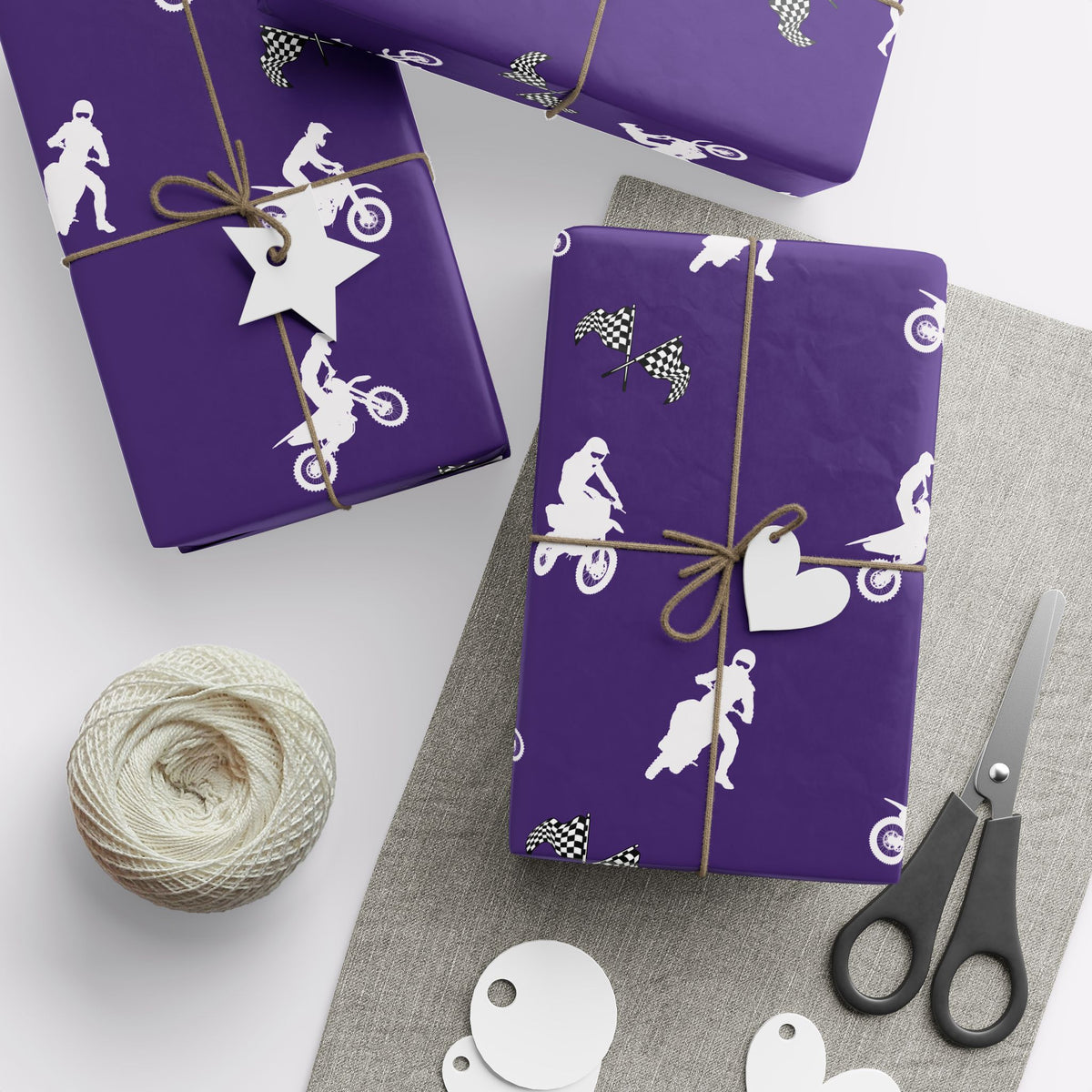 Purple Motocross Dirt Bike Gift Wrap