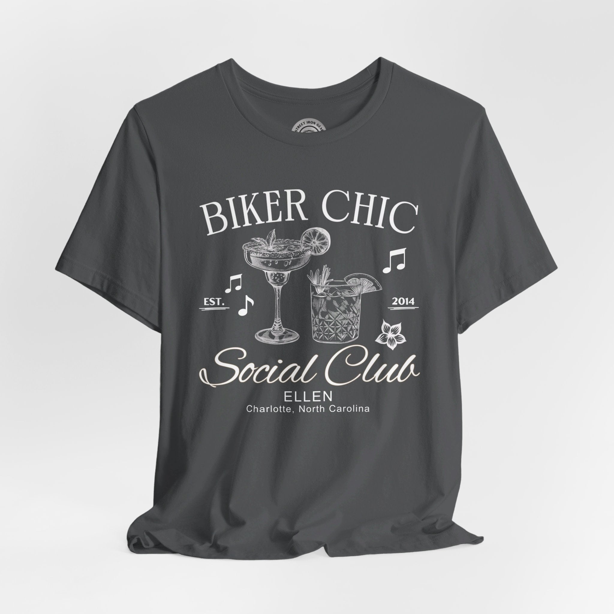 Biker Chic Crew Neck TShirt (Customizable)