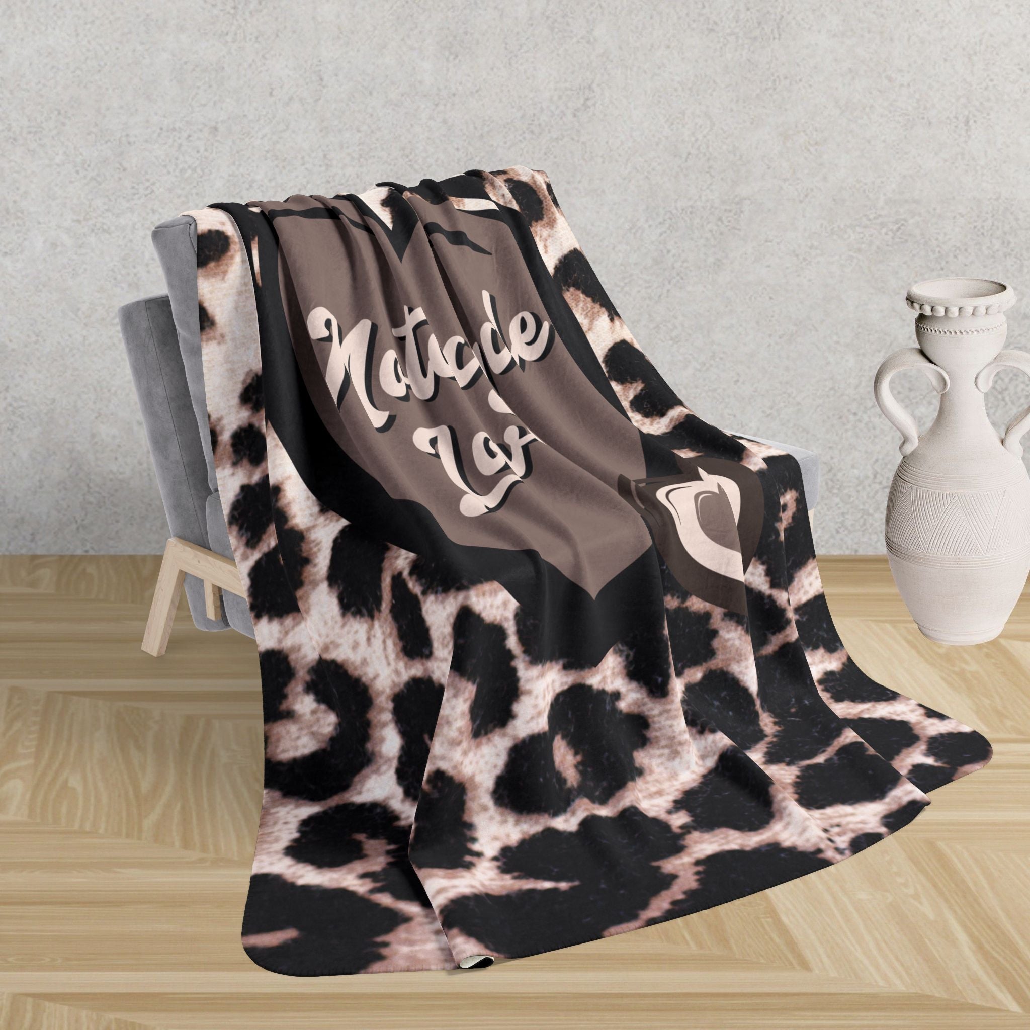 Motorcycle Love Animal Print Fleece Sherpa Blanket