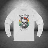 Ladies Daytona Bike Week 2025 Skull and Roses Long Sleeve Crew Neck TShirt