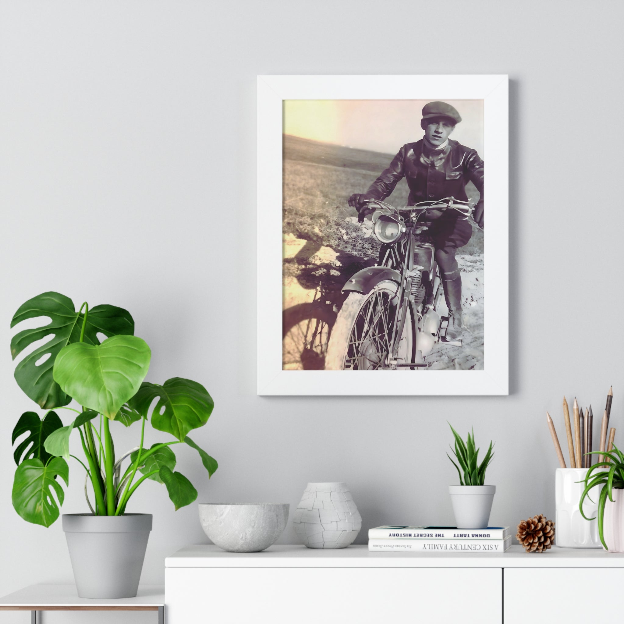 Vintage Motorcycle Framed Poster