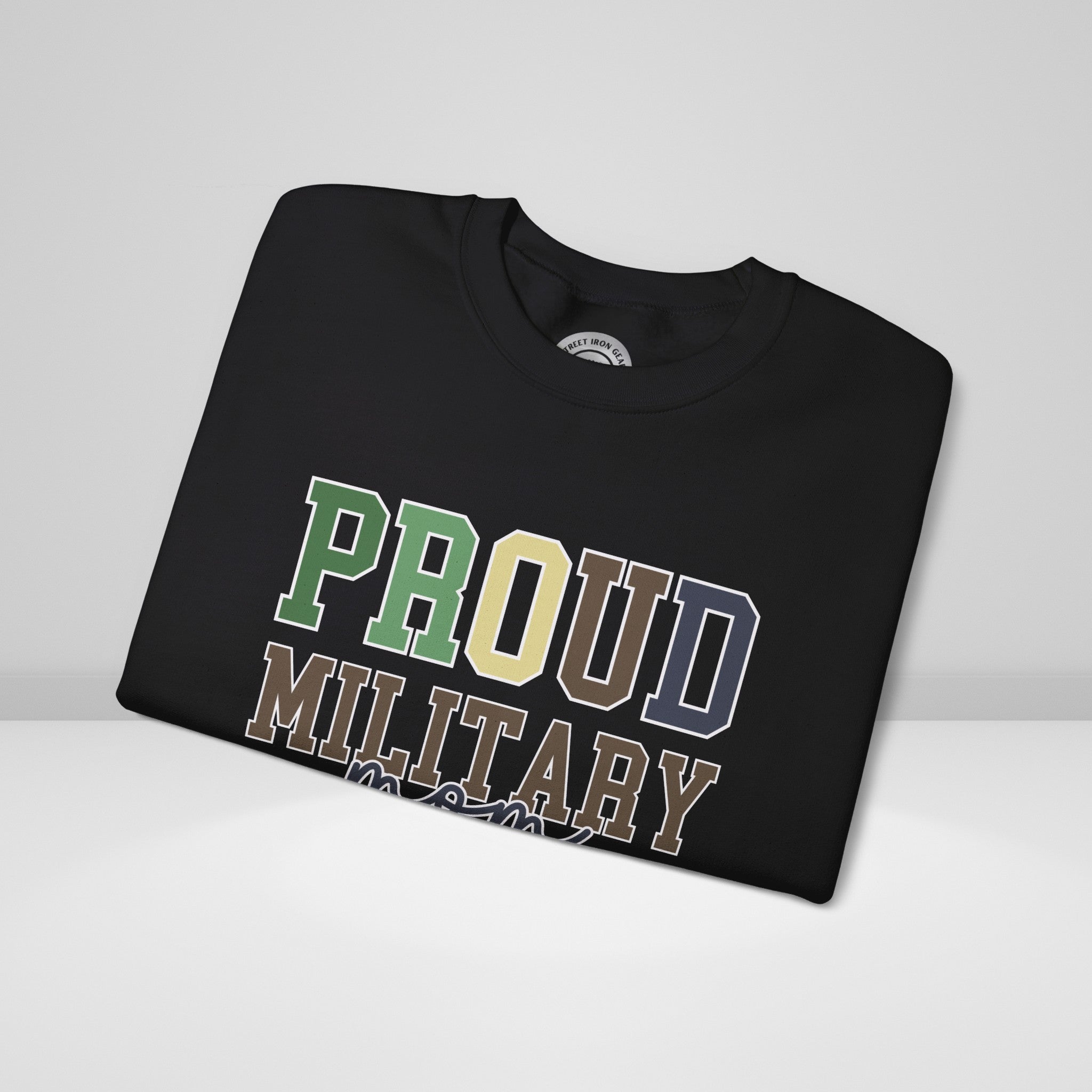 Proud Military Mom Crew Neck Sweatshirt