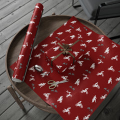 Motocross Dirt Bike Gift Wrap - Red Racing Design
