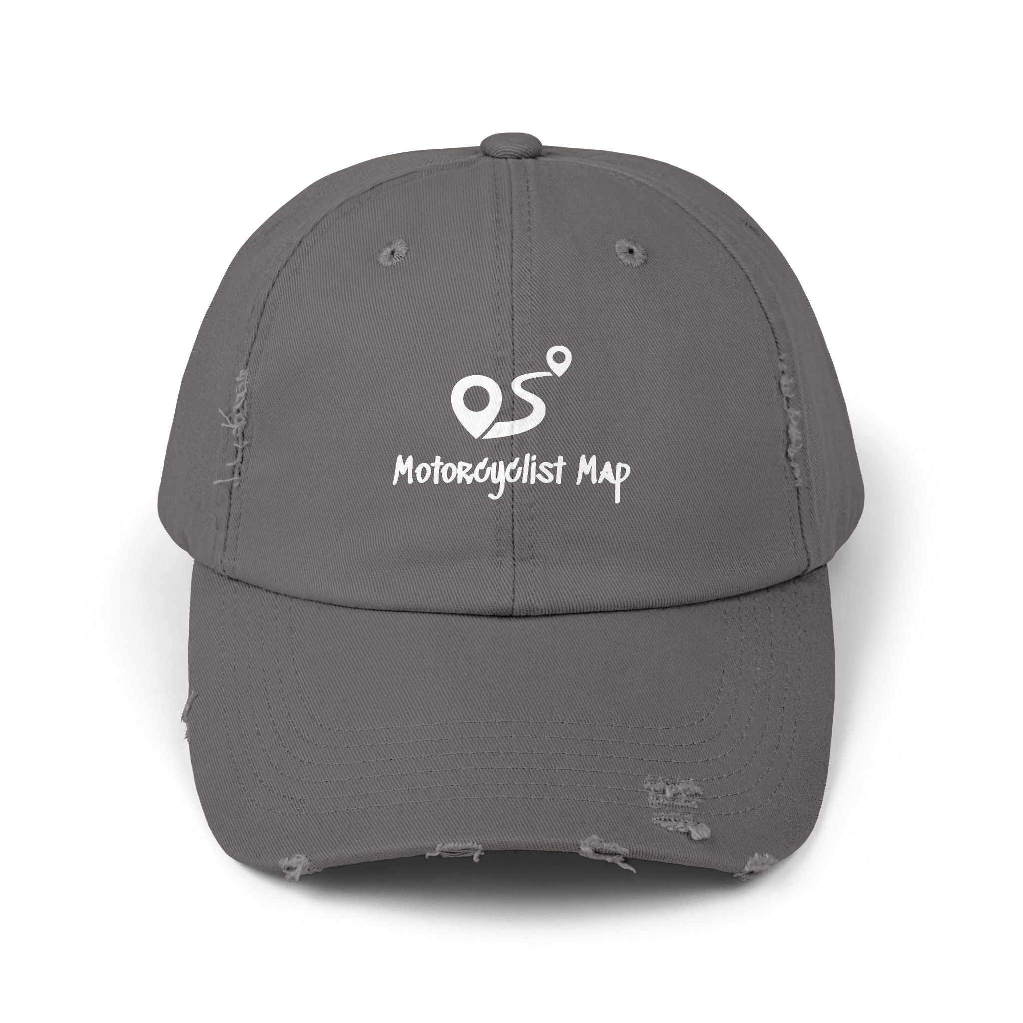 Motorcyclist Map Unisex Distressed Cap