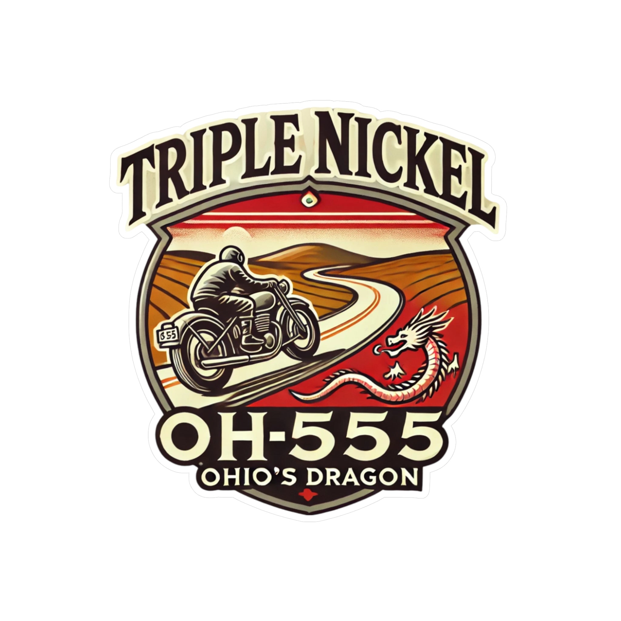 OH-555 Triple Nickel Motorcycle | Helmet Decal