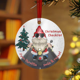 Biker Gnome Aluminum Christmas Ornament