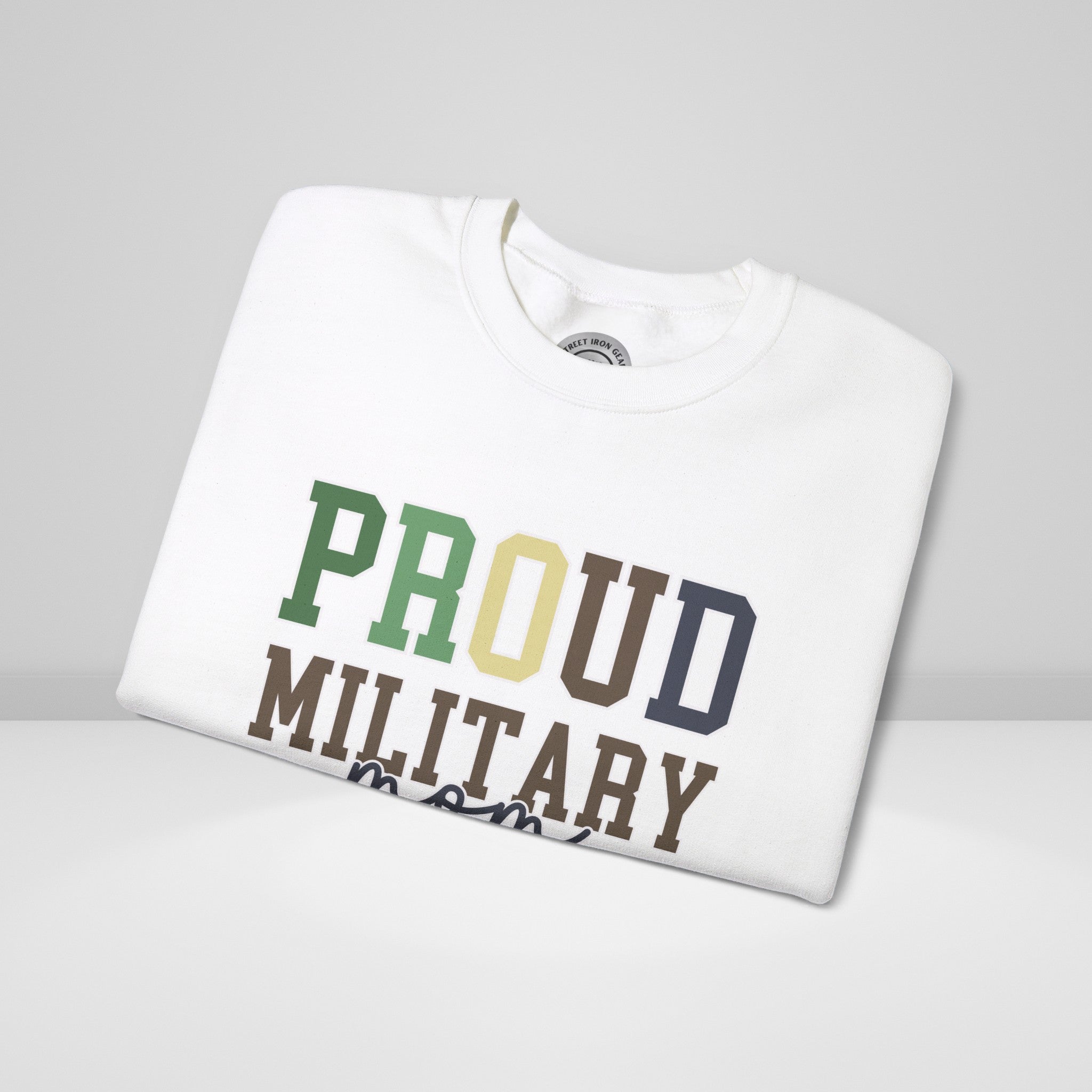 Proud Military Mom Crew Neck Sweatshirt