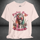 Ladies Daytona Bike Week 2025 Hipster Skull Crew Neck TShirt