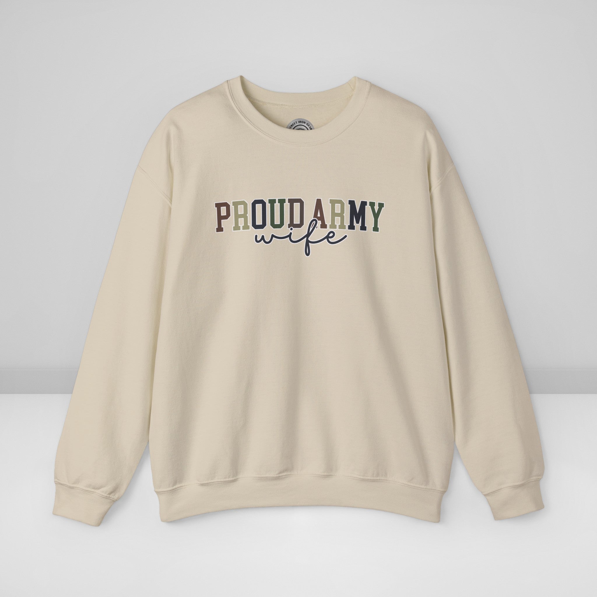 Proud Army Wife Crew Neck Sweatshirt