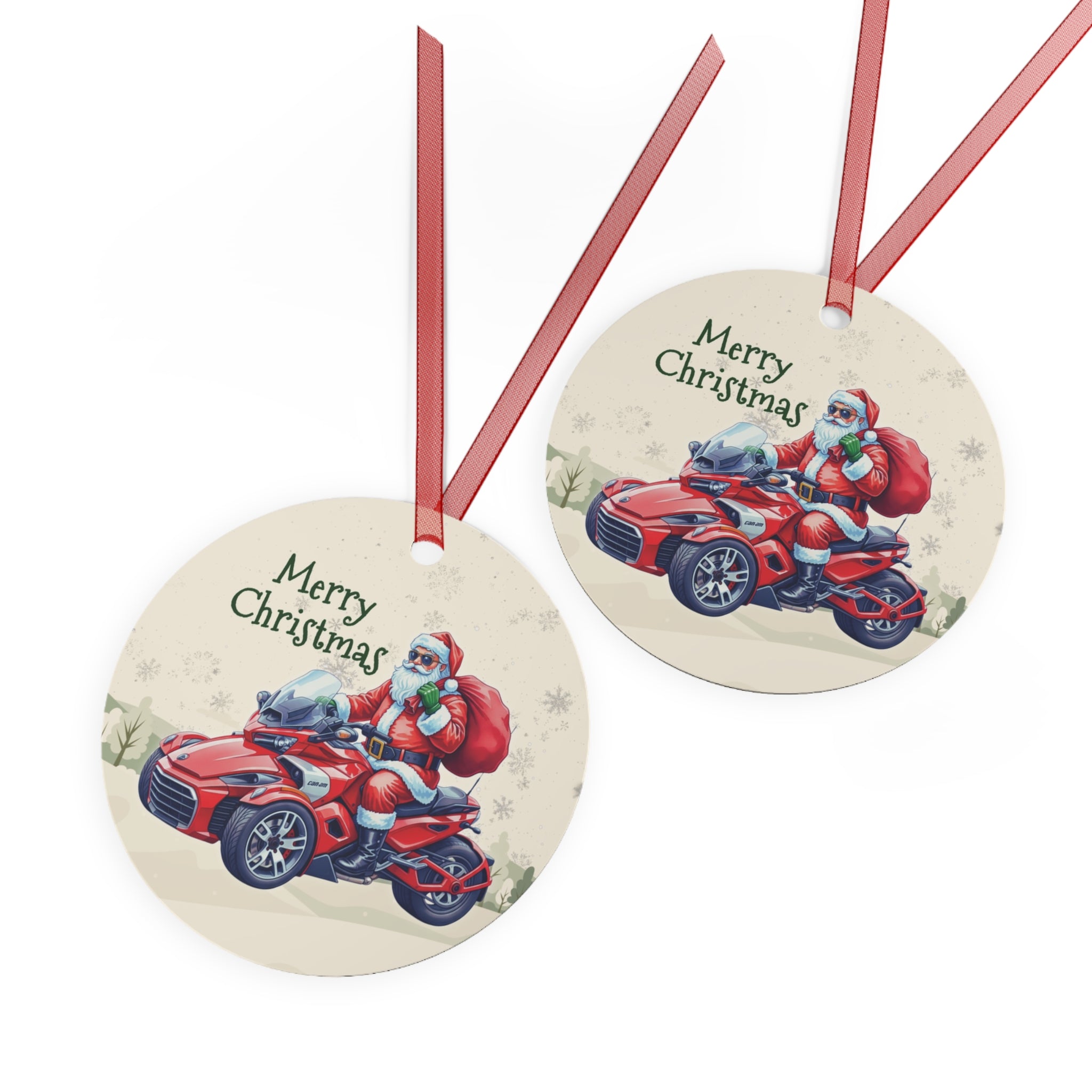Biker Santa Can-Am Spyder Christmas Ornament