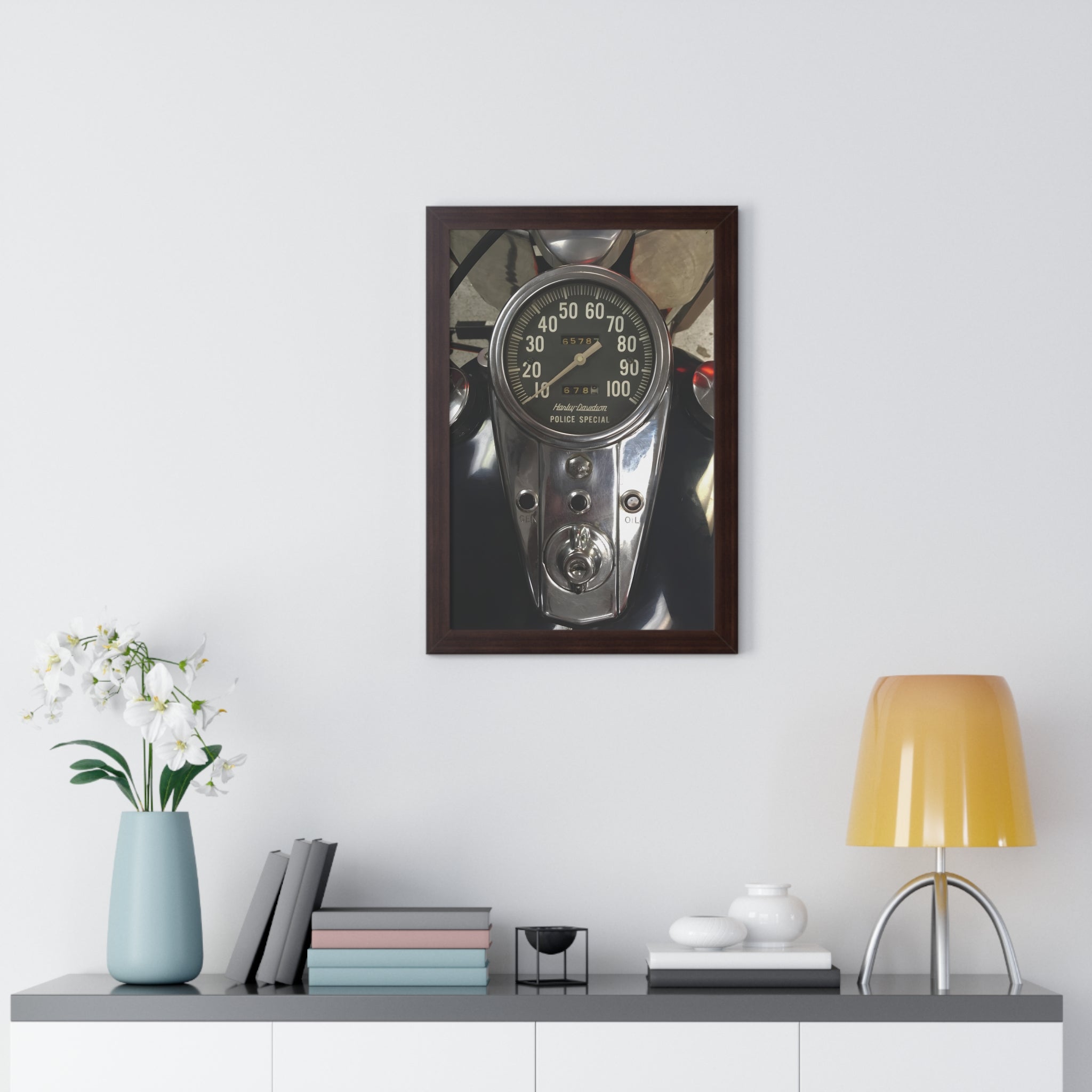 Harley Police Special Motorcycle Framed Poster