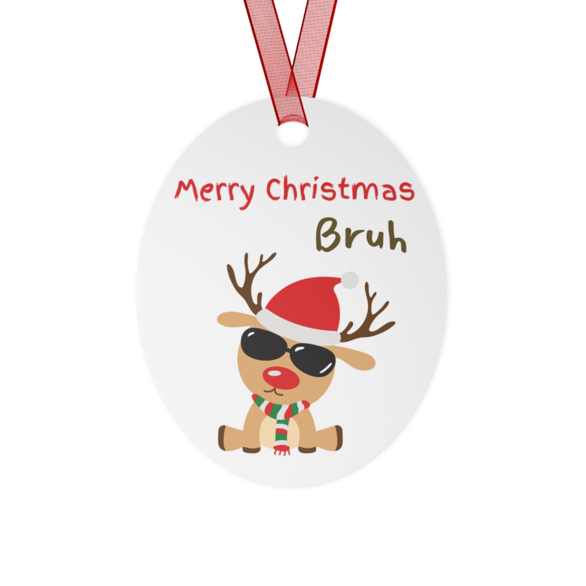 Funny Reindeer Aluminum Christmas Ornament