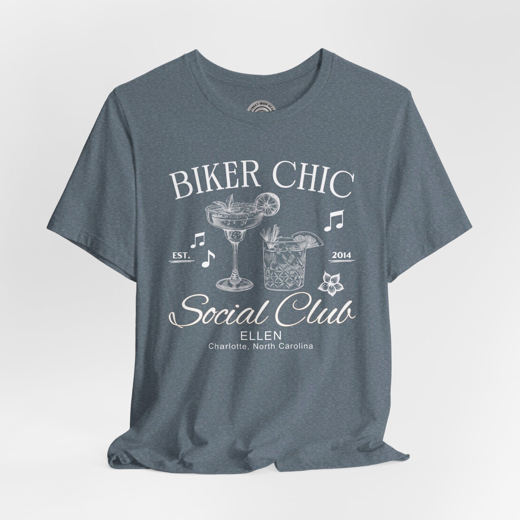 Biker Chic Crew Neck TShirt (Customizable)