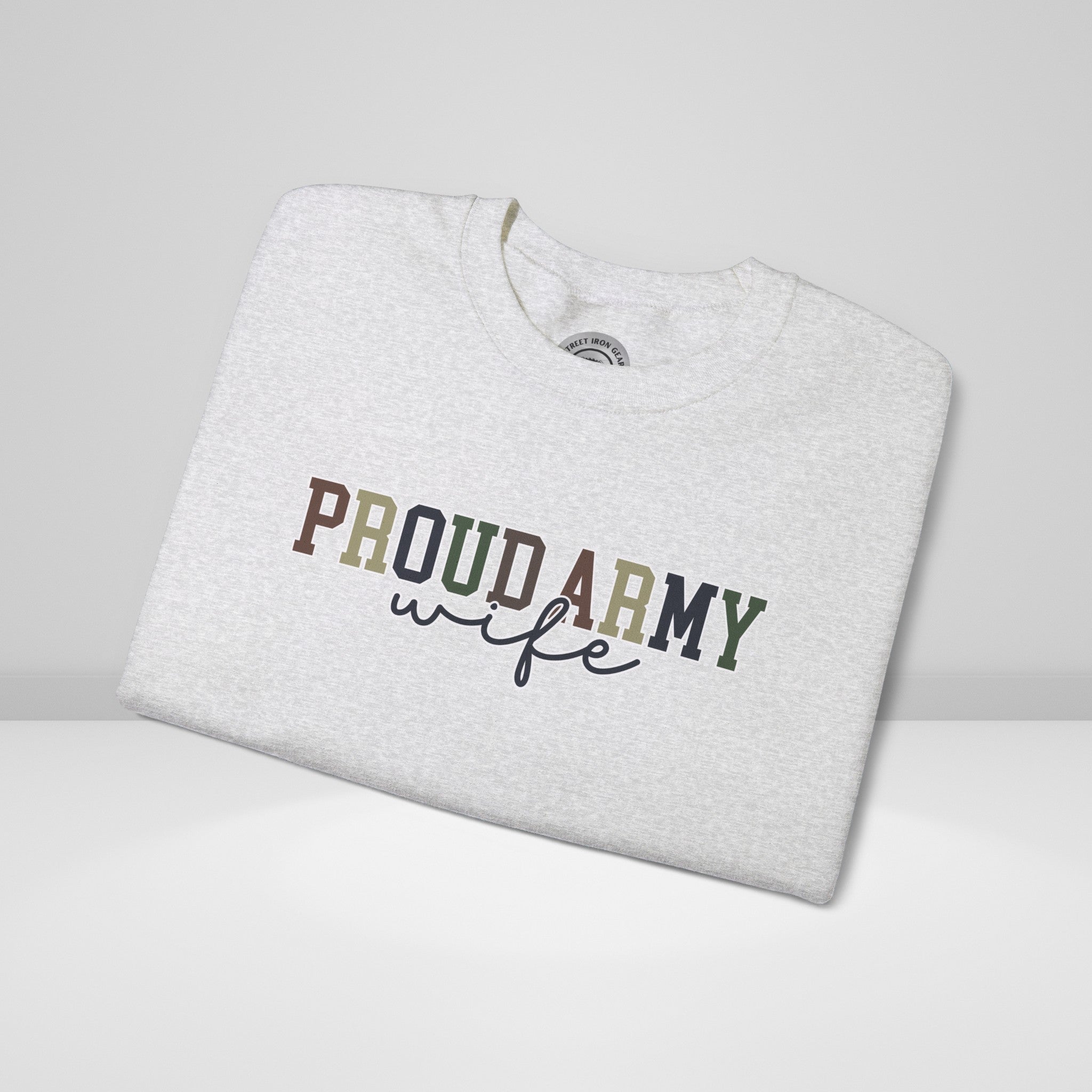 Proud Army Wife Crew Neck Sweatshirt