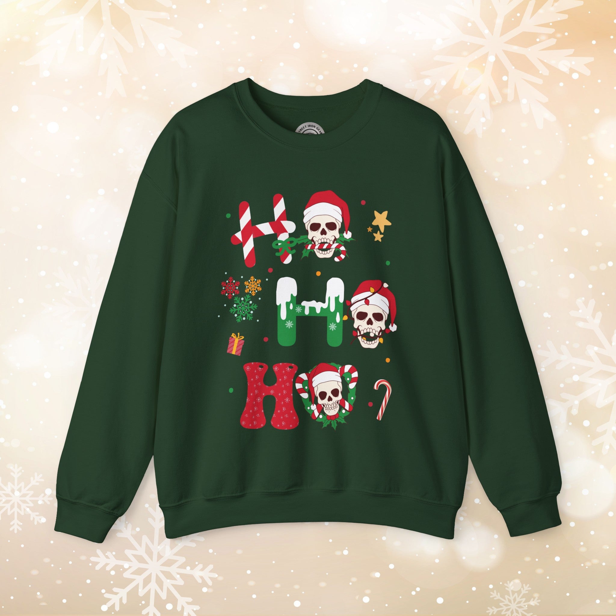 Christmas Skull Crew Neck Sweatshirt