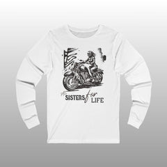 Lady Biker Long Sleeve Crew Neck TShirt