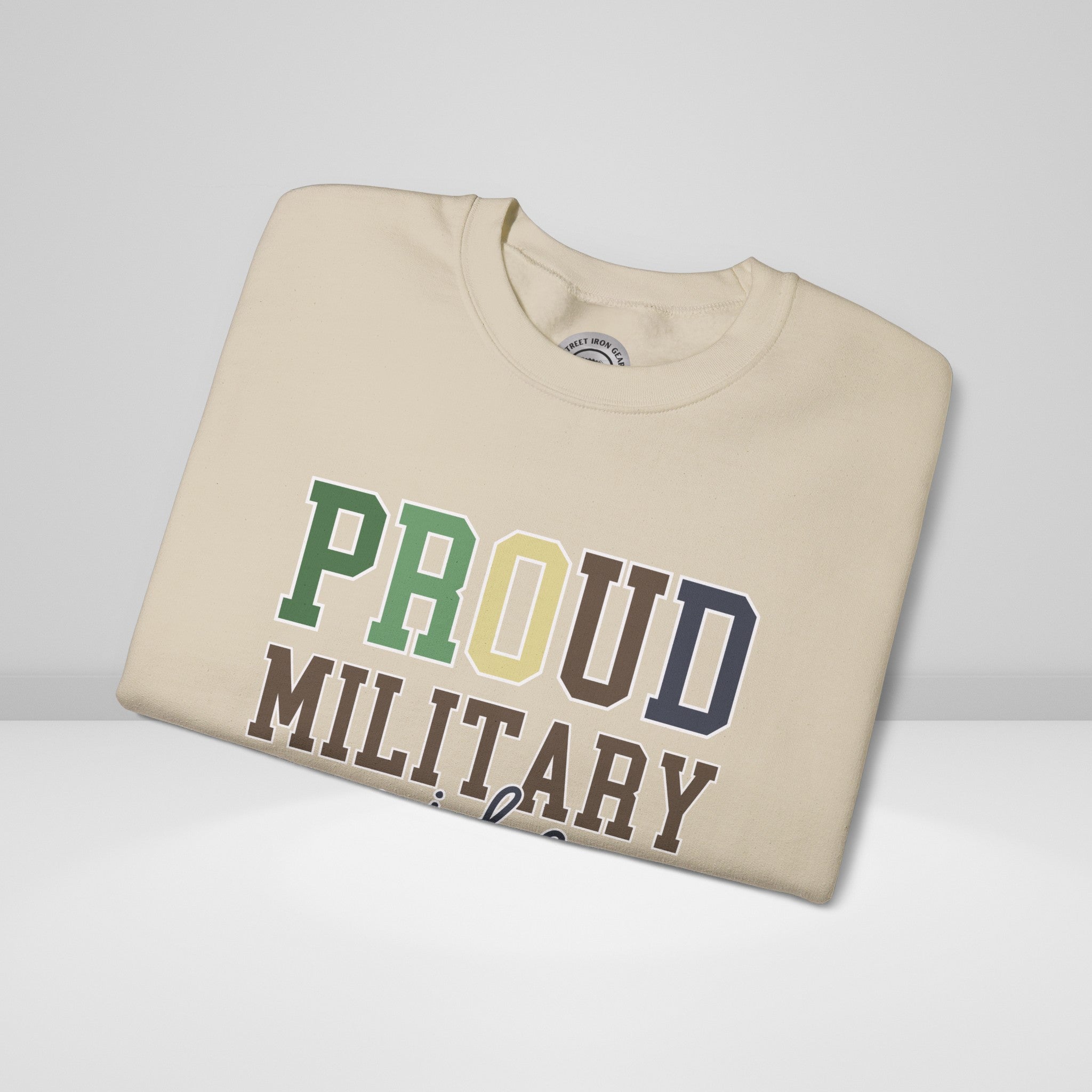 Proud Military Wife Crew Neck Sweatshirt