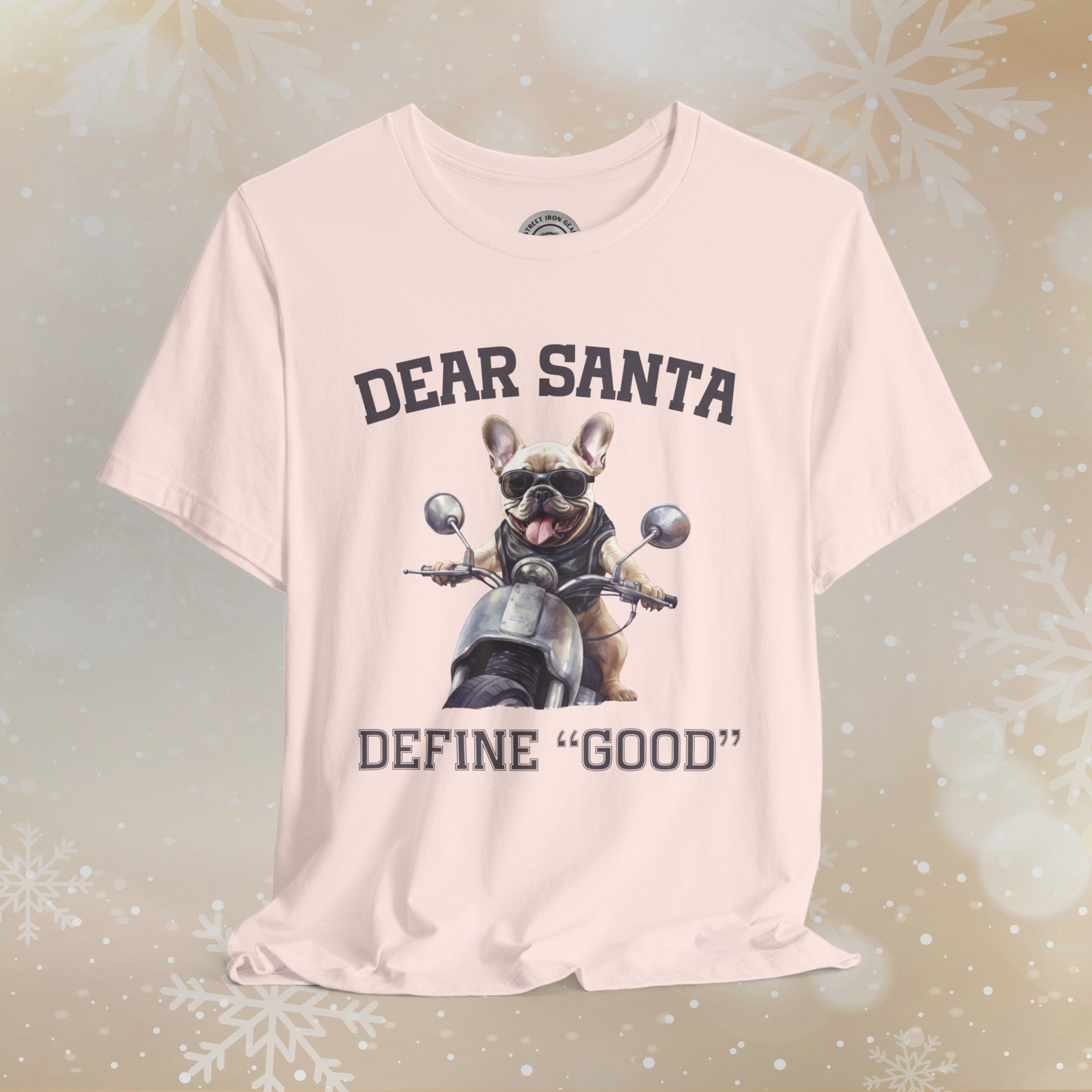 French Bulldog Biker Christmas Crew Neck TShirt