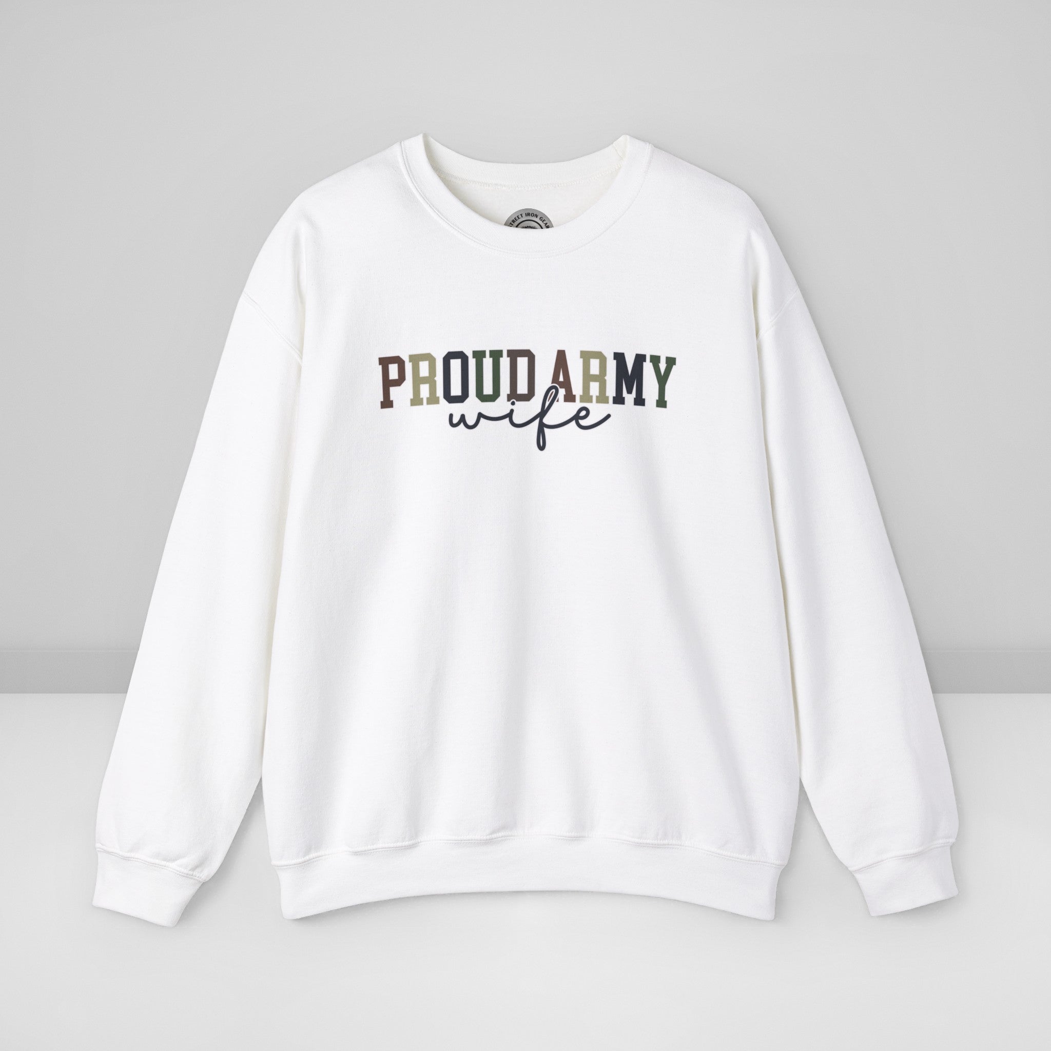 Proud Army Wife Crew Neck Sweatshirt