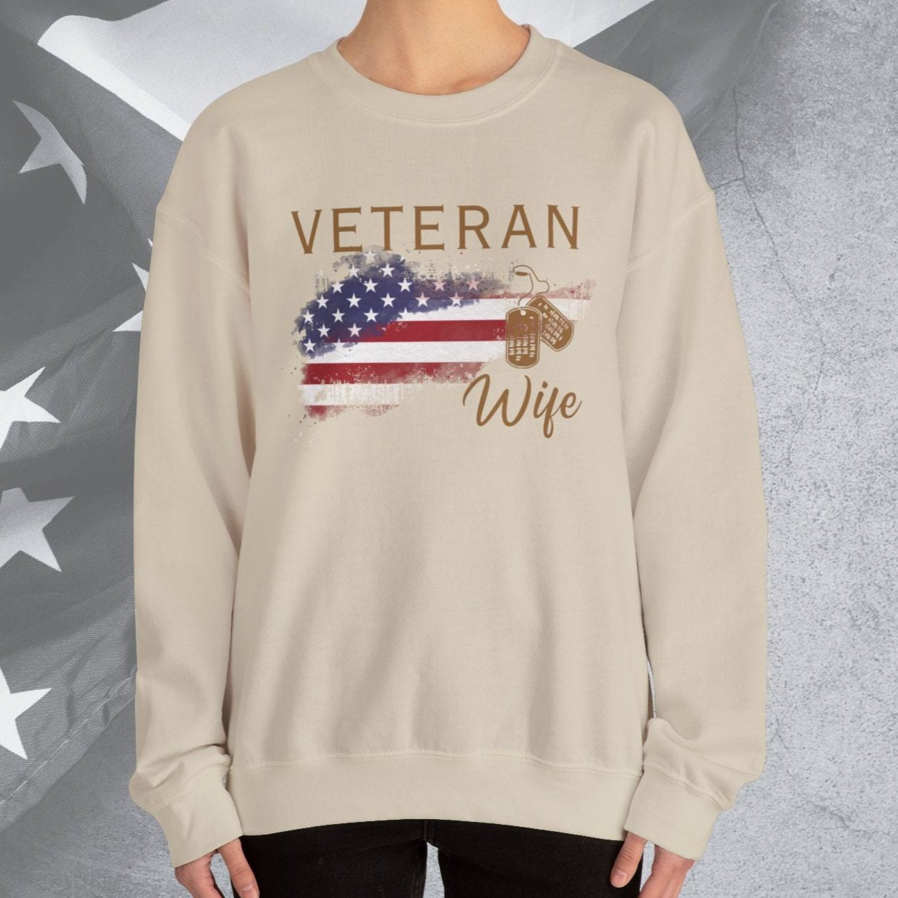 American Veteran Wife Crew Neck Sweatshirt