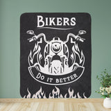 Chopper Motorcycle Sherpa Fleece Blanket