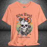 Ladies Daytona Bike Week 2025 Skull and Roses Crew Neck TShirt