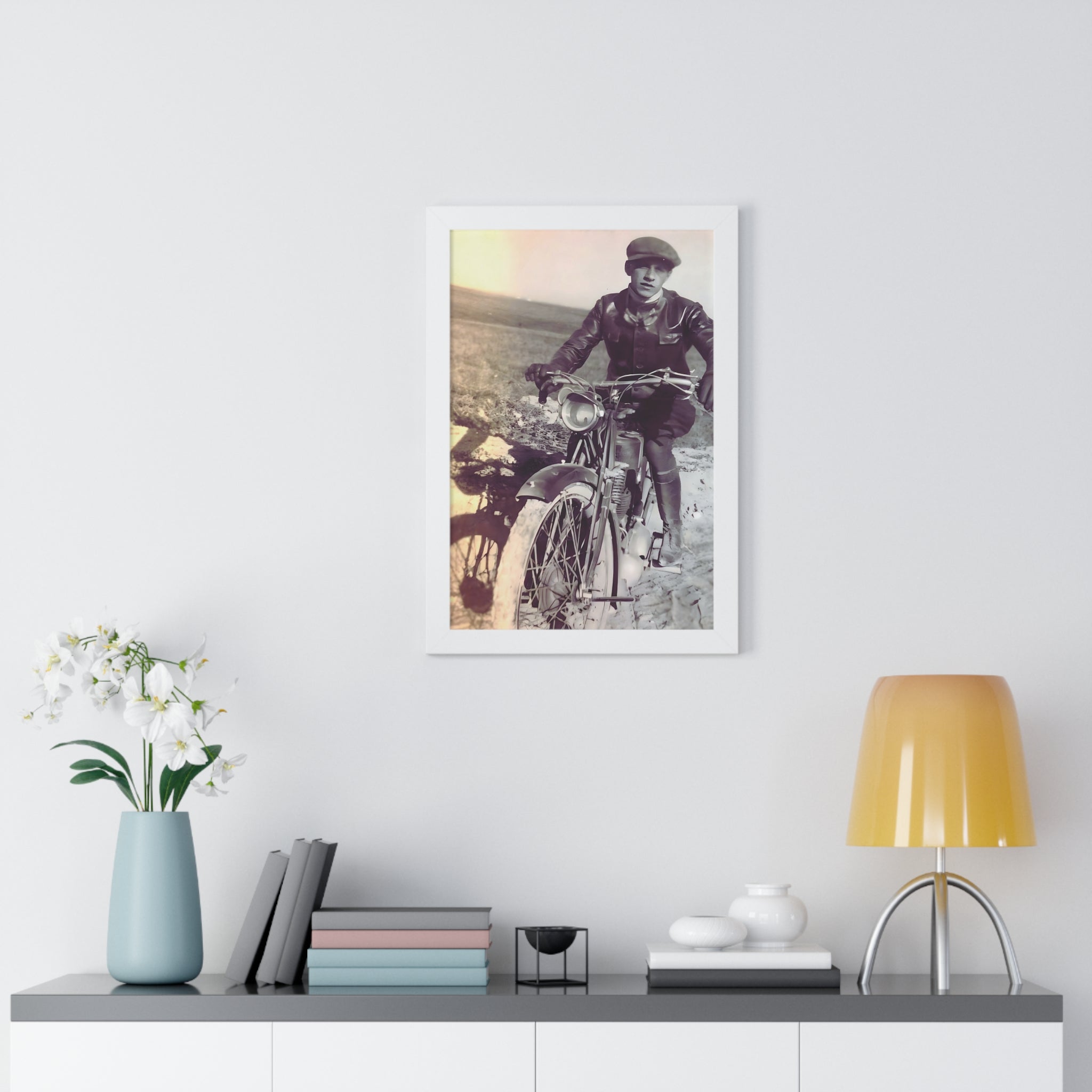 Vintage Motorcycle Framed Poster