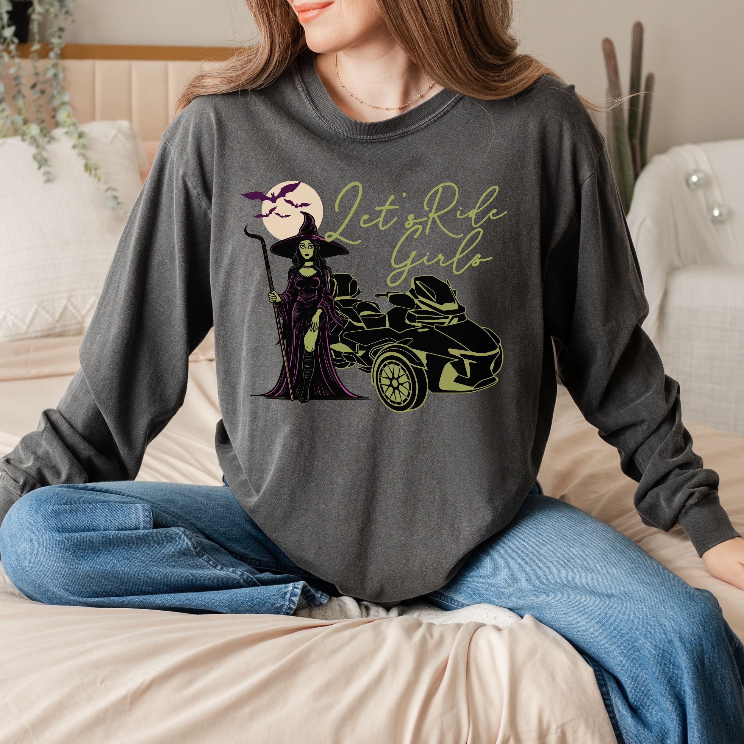 Can-Am Spyder Let's Ride Girls Halloween Long Sleeve Crew Neck TShirt