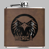 American Pride Laser Engraved Flask 6oz