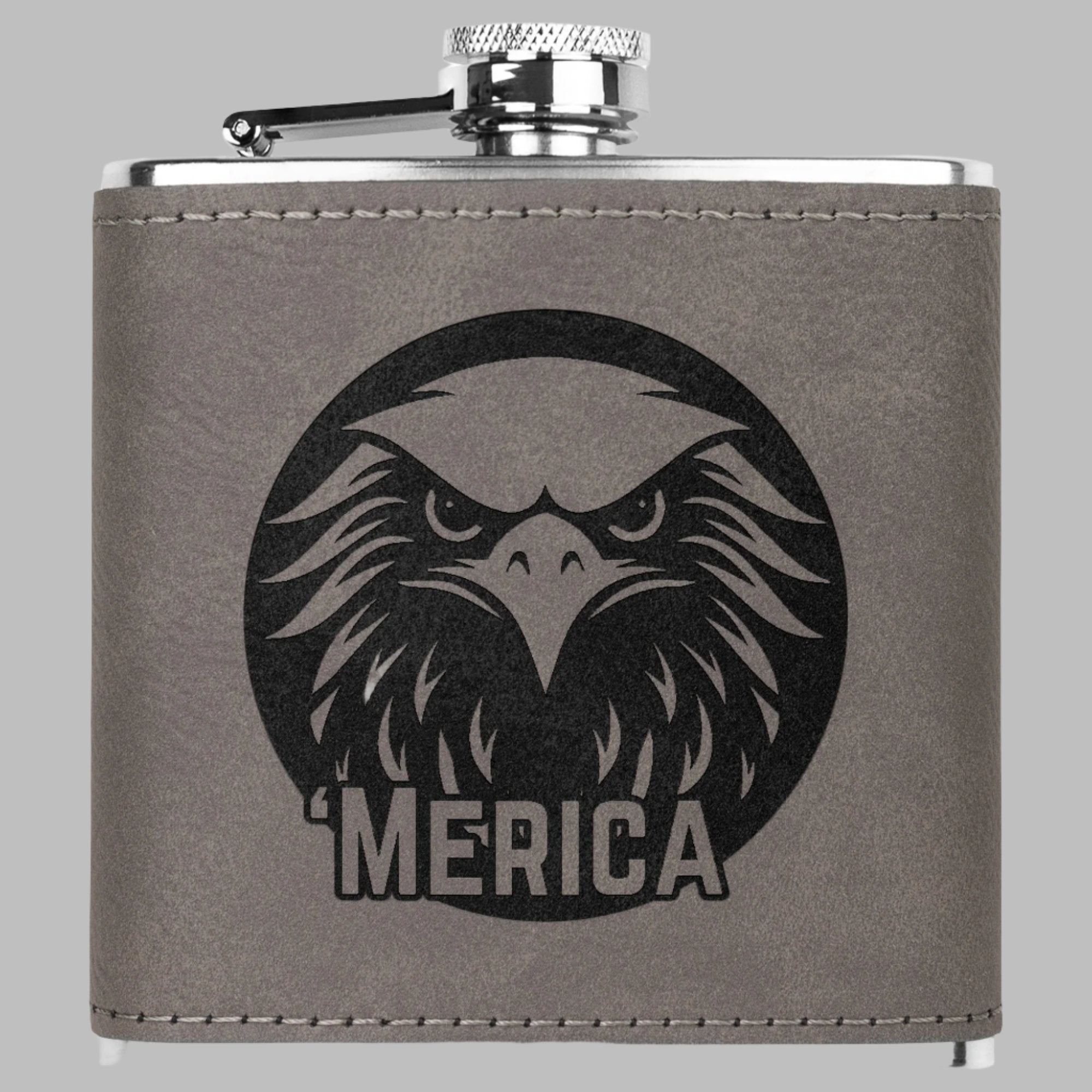 American Pride Laser Engraved Flask 6oz