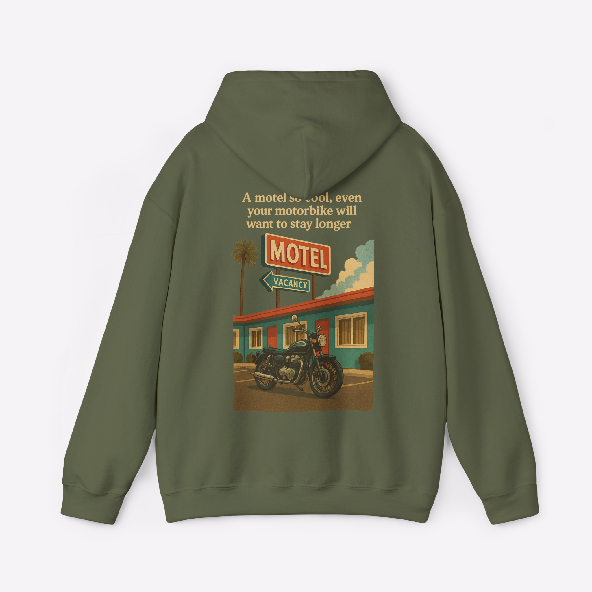 Motorcycle Inn Vintage Motel Pullover Hoodie