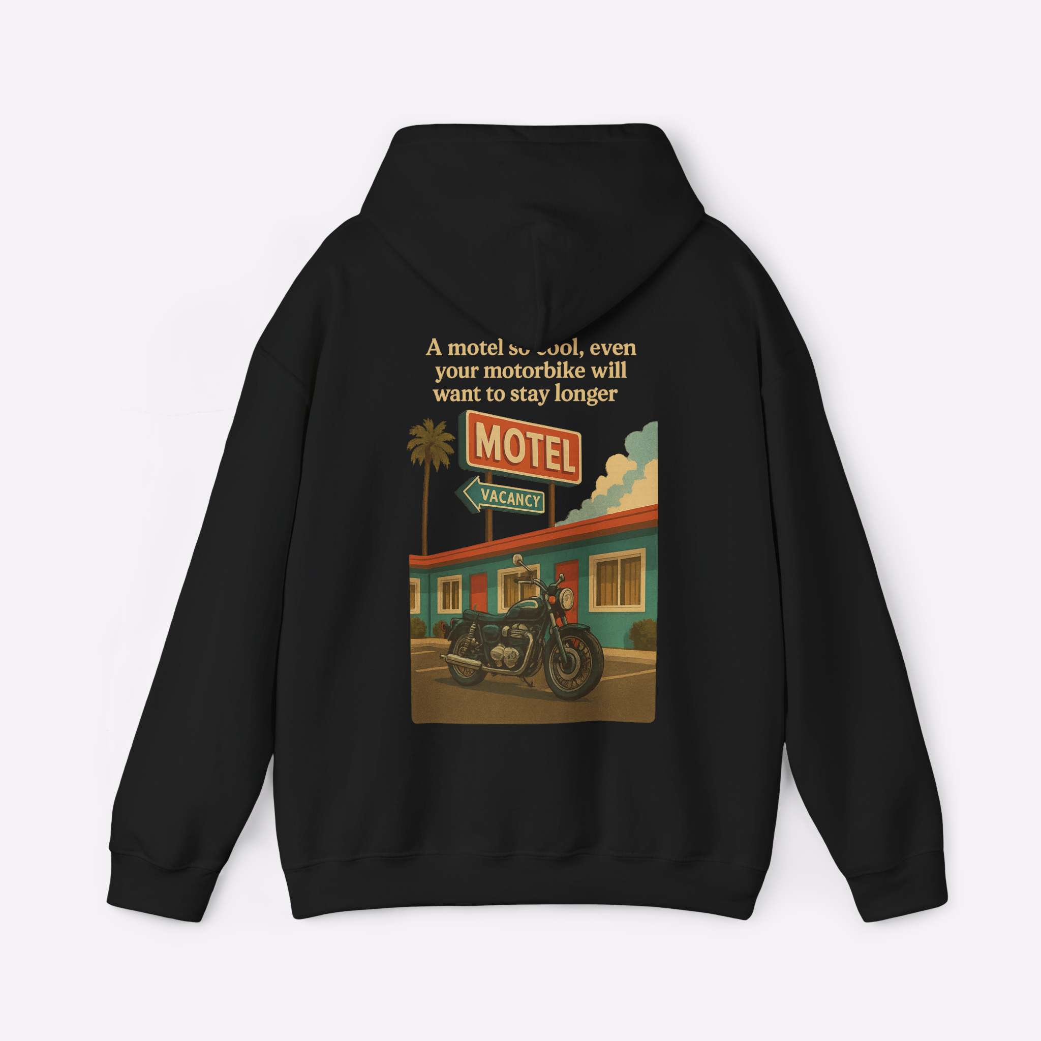 Motorcycle Inn Vintage Motel Pullover Hoodie