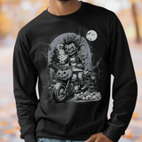 Halloween Biker Long Sleeve Crew Neck TShirt