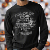 Halloween Zombie Biker Long Sleeve Crew Neck TShirt